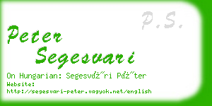 peter segesvari business card